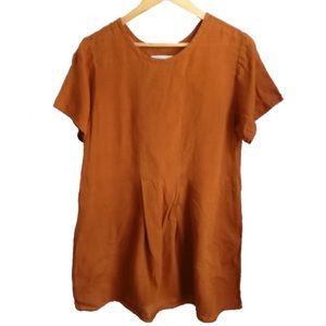 Flax Ocre Lagenlook Linen Dress